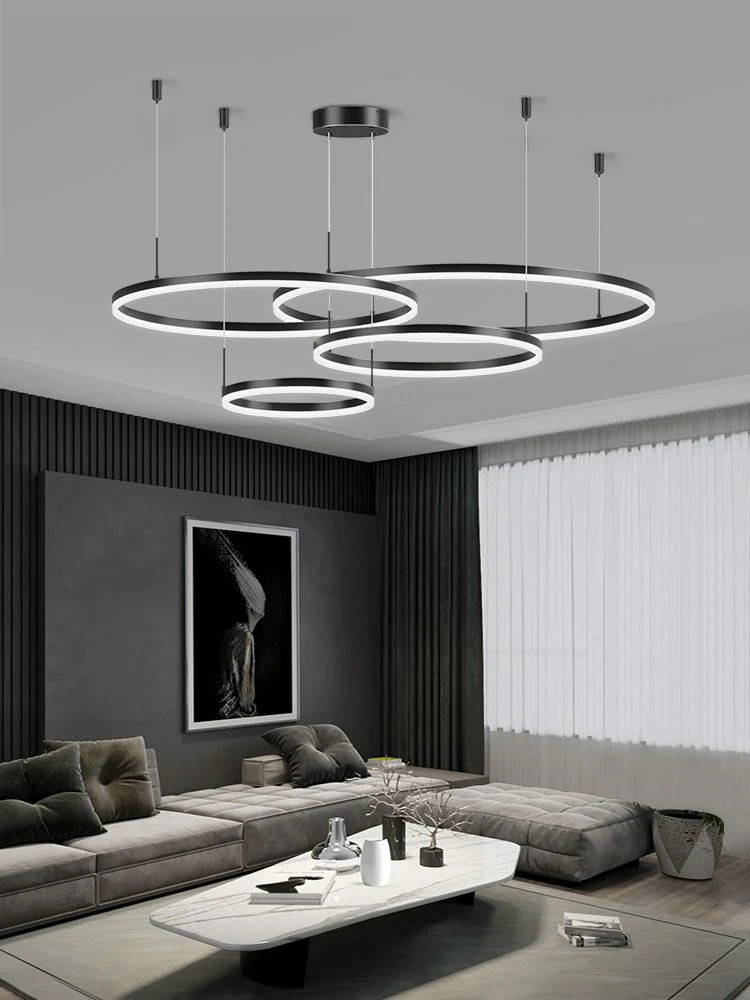Lustra LED Tip Pendul Elit's EsnF203005/4, Cu Telecomanda, 3 Tipuri De Lumina, 240W, Negru