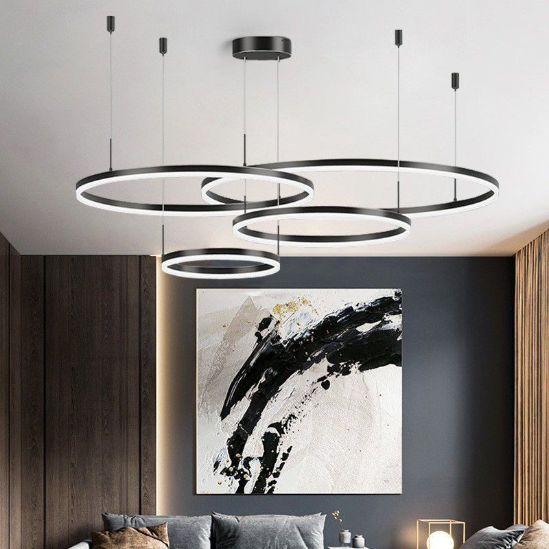 Lustra LED Tip Pendul Elit's EsnF203005/4, Cu Telecomanda, 3 Tipuri De Lumina, 240W, Negru