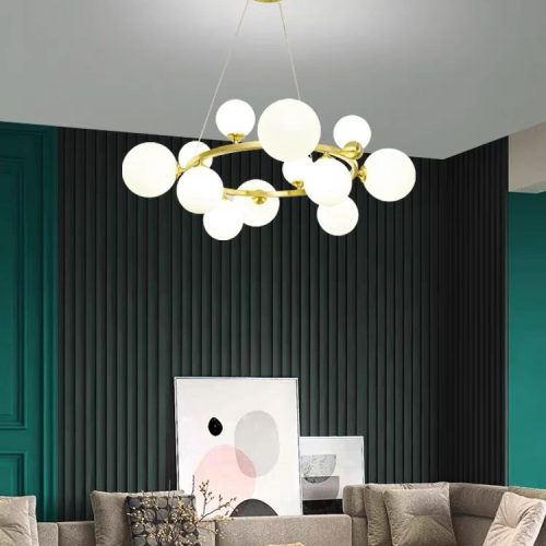 Lustra Leila Gold,12 globuri 80 cm