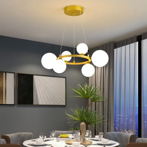 Lustra Leila Gold, 6 globuri 50 cm