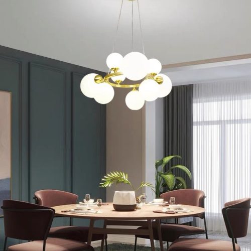 Lustra Leila Gold, 9 globuri 70 cm