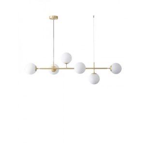 Lustra suspendata Gold Lux, Elit's 6 globuri Albe