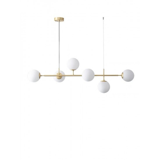Lustra suspendata Gold Lux, Elit's 6 globuri Albe