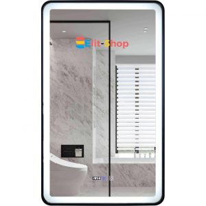 Oglinda baie cu LED, 60x100 cm, funcție de dezaburire, ceas și termometru - Elit's ESN38