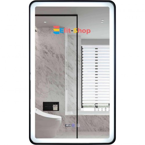 Oglinda baie cu LED, 60x100 cm, funcție de dezaburire, ceas și termometru - Elit's ESN38