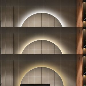 Oglindă Baie LED și Dezaburire Premium cu Senzor Touch, Lumina Rece, Caldă și Neutră,Elit's  60 cm, lumina ambientala spate