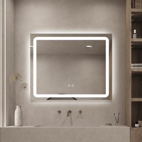 Oglindă Baie LED și Dezaburire Elit’s Premium cu Senzor Touch - Lumina Rece, Caldă și Neutră - Dimensiuni 80x65cm