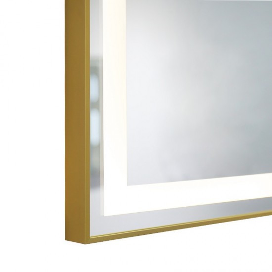 Oglindă Baie LED și Dezaburire Elit’s Premium cu Senzor Touch - Lumina Rece, Caldă și Neutră - 80x60cm - Rama Bronz Antichizat