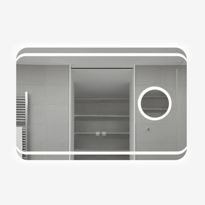 Oglindă Baie LED și Dezaburire Elit’s Premium cu Senzor Touch, Lumina Rece, Caldă și Neutră, 90x60cm, Lupa Cosmetica esn141