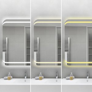 Oglindă Baie LED și Dezaburire Elit’s Premium cu Senzor Touch, Lumina Rece, Caldă și Neutră, 90x60cm, Lupa Cosmetica esn141