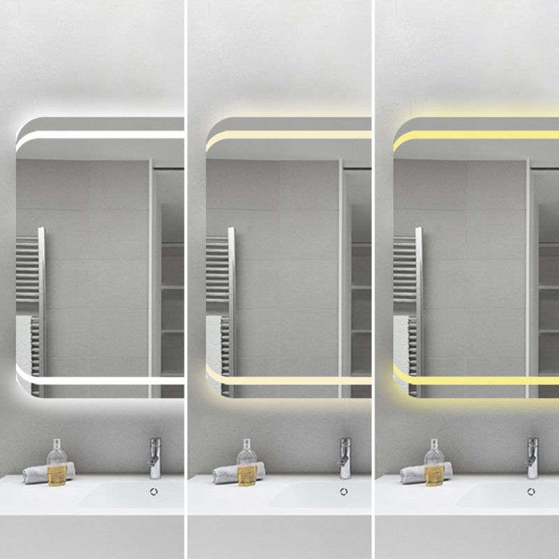 Oglindă Baie LED și Dezaburire Elit’s Premium cu Senzor Touch, Lumina Rece, Caldă și Neutră, 90x60cm, Lupa Cosmetica esn141