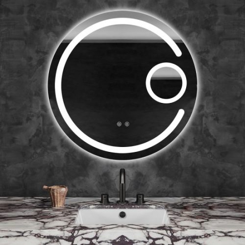 Oglindă Baie LED și Dezaburire Elit's Premium cu Senzor Touch, Lumina Rece, Caldă și Neutră, 70cm, Lupa Cosmetica
