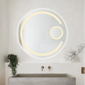 Oglindă Baie LED și Dezaburire Elit's Premium cu Senzor Touch, Lumina Rece, Caldă și Neutră, 70cm, Lupa Cosmetica