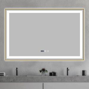 oglinda-baie-led-si-dezaburire-elit-s-premium-cu-senzor-touch-lumina3752.jpg Oglindă Baie LED și Dezaburire Elit's Premium cu Senzor Touch, Lumina Rece, Caldă și Neutră, 100x65cm, cu rama Bronz Antichizat, Ceas