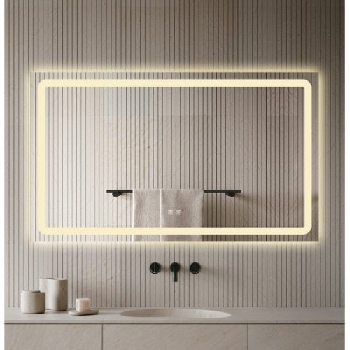 Oglindă Baie LED și Dezaburire Elit's Premium cu Senzor Touch, Lumina Rece, Caldă și Neutră, 110x70cm