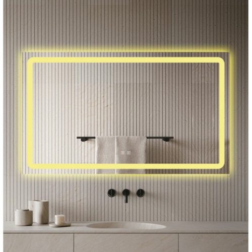 Oglindă Baie LED și Dezaburire Elit's Premium cu Senzor Touch, Lumina Rece, Caldă și Neutră, 120x70cm