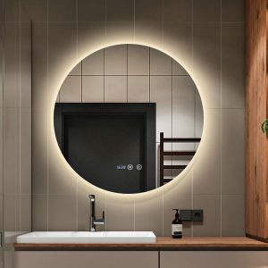Oglindă Baie LED și Dezaburire Elit's Premium cu Senzor Touch, Lumina Rece, Caldă și Neutră, 70 cm, lumina ambientala spate