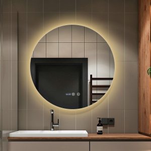 Oglindă Baie LED și Dezaburire Elit's Premium cu Senzor Touch, Lumina Rece, Caldă și Neutră, 70 cm, lumina ambientala spate