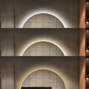 Oglindă Baie LED și Dezaburire Elit's Premium cu Senzor Touch, Lumina Rece, Caldă și Neutră, 70 cm, lumina ambientala spate