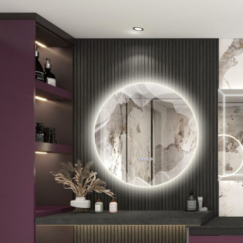 Oglindă Baie LED și Dezaburire Elit's Premium cu Senzor Touch, Lumina Rece, Caldă și Neutră, 80 cm 177