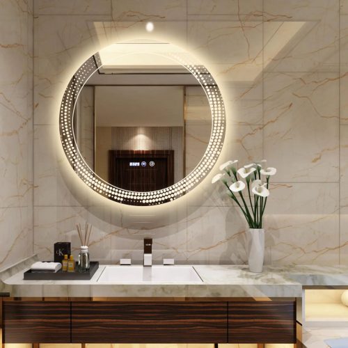 Oglindă Baie LED și Dezaburire Elit's Premium cu Senzor Touch, Lumina Rece, Caldă și Neutră, 70 cm 175