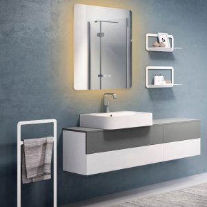 Oglindă Baie LED și Dezaburire Elit's Premium cu Senzor Touch, Lumina Rece, Caldă și Neutră, 60x80cm, lumina ambientala spate