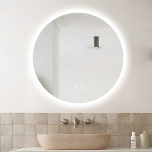 Oglindă Baie LED și Dezaburire cu Senzor Touch, Lumina Rece, Caldă și Neutră, 50 cm