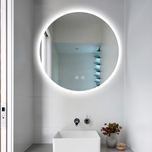 Oglindă Baie LED și Dezaburire cu Senzor Touch, Lumina Rece, Caldă și Neutră, 50 cm