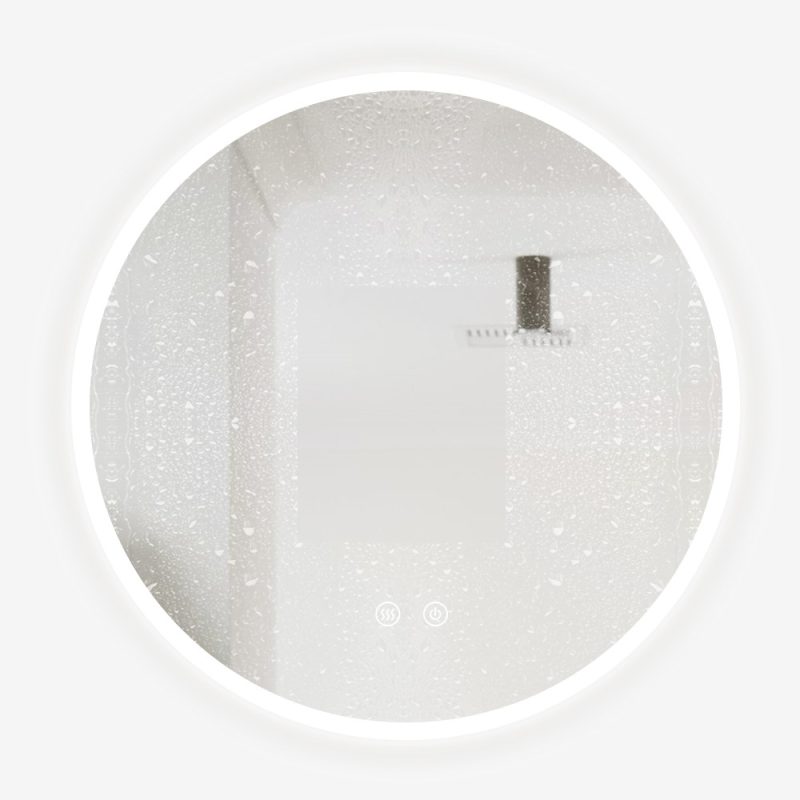 Oglindă Baie LED și Dezaburire cu Senzor Touch, Lumina Rece, Caldă și Neutră, 50 cm