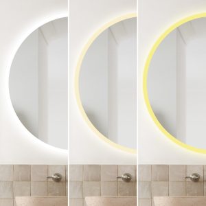 Oglindă Baie LED și Dezaburire cu Senzor Touch, Lumina Rece, Caldă și Neutră, 50 cm