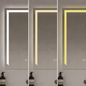 Oglinda Led Si Touch Cu Functie Dezaburire,Elit's  Lumina rece ,calda, neutra, 60x80cm ,lupa cosmetica x3