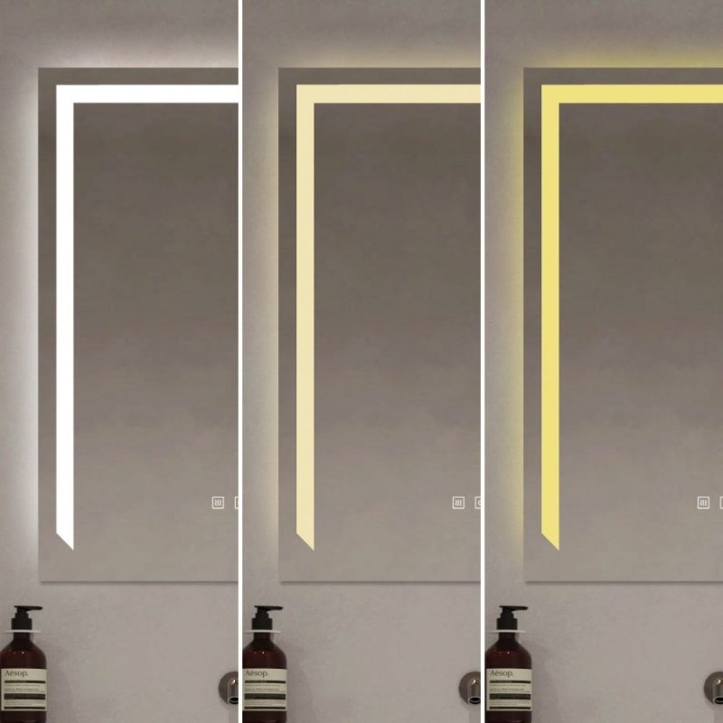 Oglinda Led Si Touch Cu Functie Dezaburire,Elit's  Lumina rece ,calda, neutra, 60x80cm ,lupa cosmetica x3