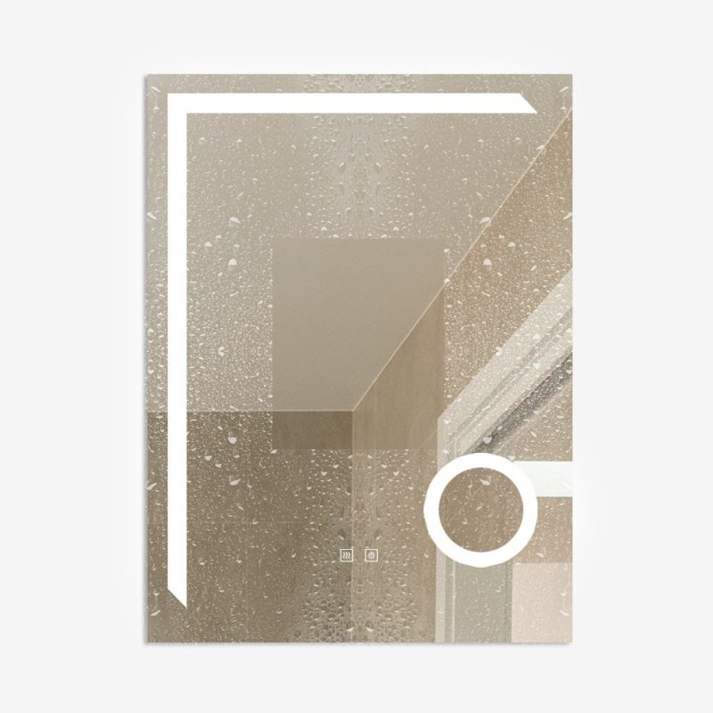 Oglinda Led Si Touch Cu Functie Dezaburire,Elit's  Lumina rece ,calda, neutra, 60x80cm ,lupa cosmetica x3