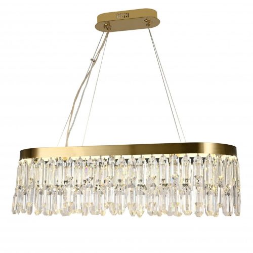 Candelabru cristal Led cu Telecomanda, Elit's, Ayala II, 74W Gold, 80x30 cm