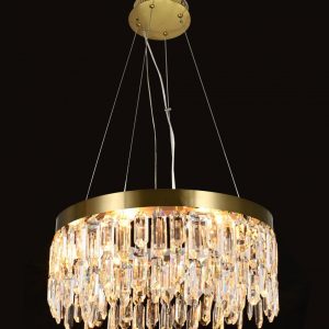Candelabru cristal Led cu Telecomanda, Elit's, Ayala II, 50W Gold