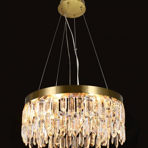 Candelabru cristal Led cu Telecomanda, Elit's, Ayala II, 74W Gold