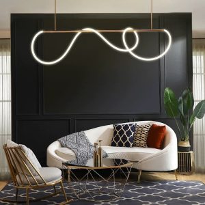 Lustra led cu telecomanda,Elit's Neo Gold 150 cm, 50w