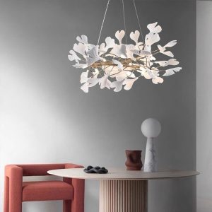 Lustra led , Exclusive Evelyn L Gold-Alb, 6 becuri E14