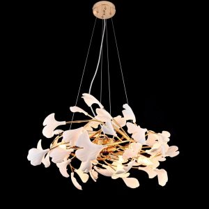 Lustra led , Exclusive Evelyn L Gold-Alb, 6 becuri E14