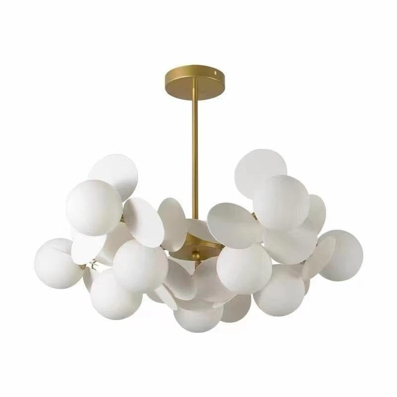 lustra-led-g9-iris-gold-alb-cu-1 (4) Lustra Led G9, Iris Gold Alb,Cu 15 Abajururi Sticla