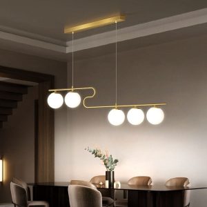 Lustra led Elit's Lor Abajur sticla 5 X G9, Gold
