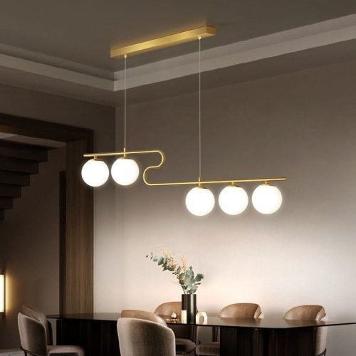 Lustra led Elit's Lor Abajur sticla 5 X G9, Gold