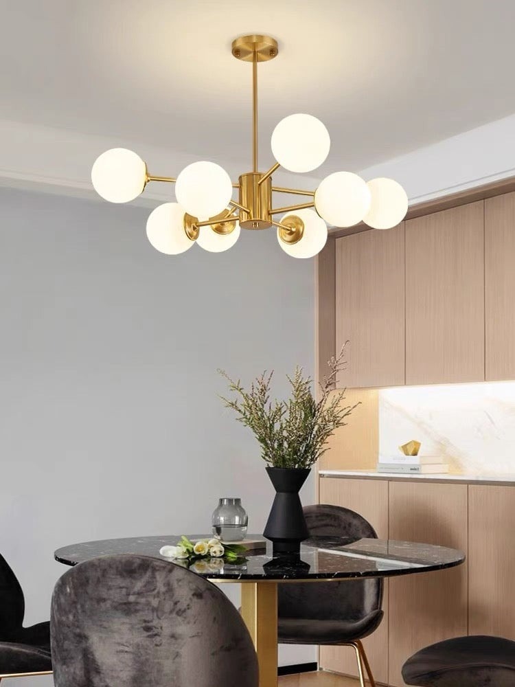 Lustra led Elit's Lor Abajur sticla 8 X E27, Gold