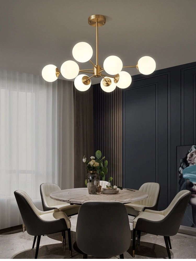 Lustra led Elit's Lor Abajur sticla 8 X E27, Gold