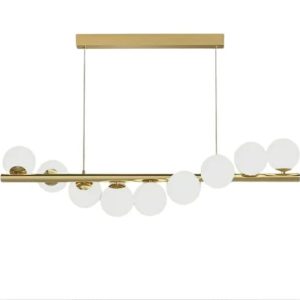 Lustra LED Pendul Elit's Imala, 9 Abajururi, bec G9, Gold