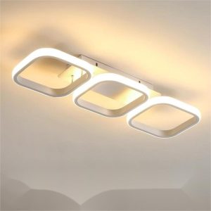 Lustra LED Plafoniera,Elit's B130-3BK, 3 Tipuri De Lumina, 54W, Alb Patrata