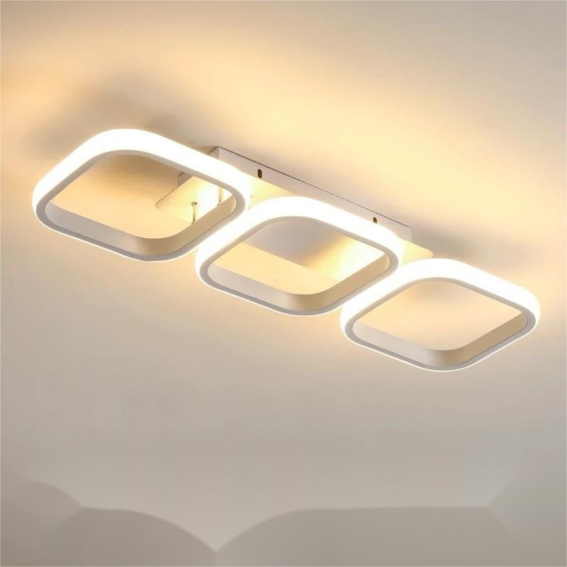 Lustra LED Plafoniera,Elit's B130-3BK, 3 Tipuri De Lumina, 54W, Alb Patrata