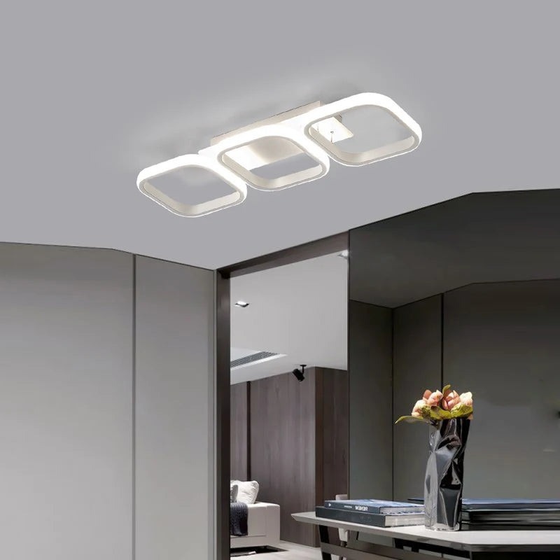 Lustra LED Plafoniera,Elit's B130-3BK, 3 Tipuri De Lumina, 54W, Alb Patrata