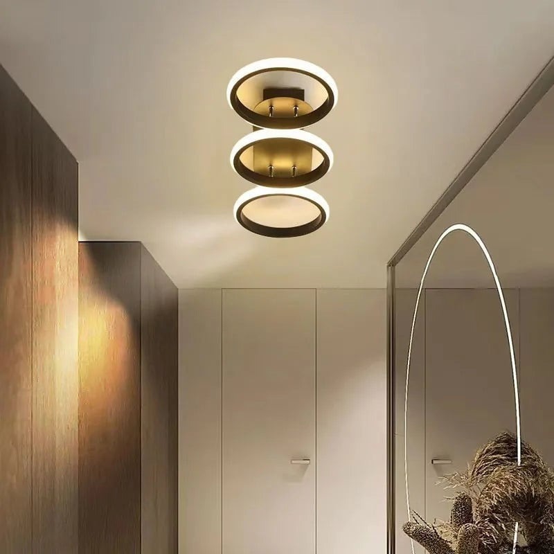 Lustra LED Plafoniera,Elit's B130-3BK, 3 Tipuri De Lumina, 54W, Negru Rotunda