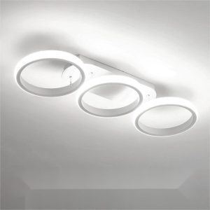 Lustra LED Plafoniera,Elit's B130-3BK, 3 Tipuri De Lumina, 54W, Alb Rotunda